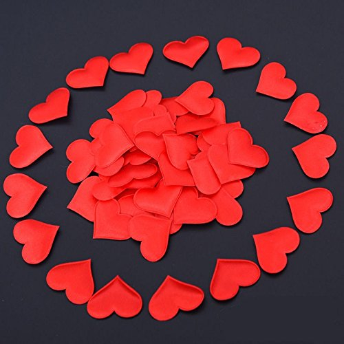 (500er Set) 35x35mm Deko Stoff Herzen Party Tischdekoration Streukonfetti für Hochzeit / Valentinstag / Muttertag - Rot