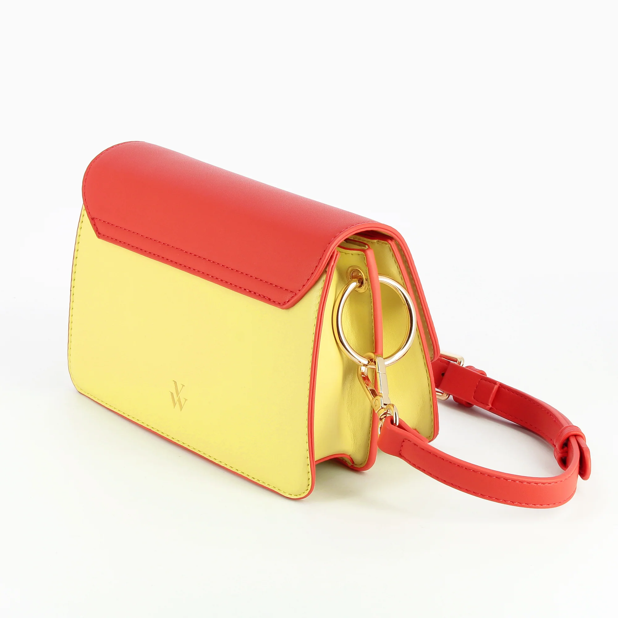 Sacs-Sac rigide Lucia rouge et jaune à rabat