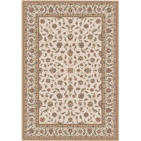 Tapis style persan en velours ras - kiana - beige antique - 200 x 290 cm