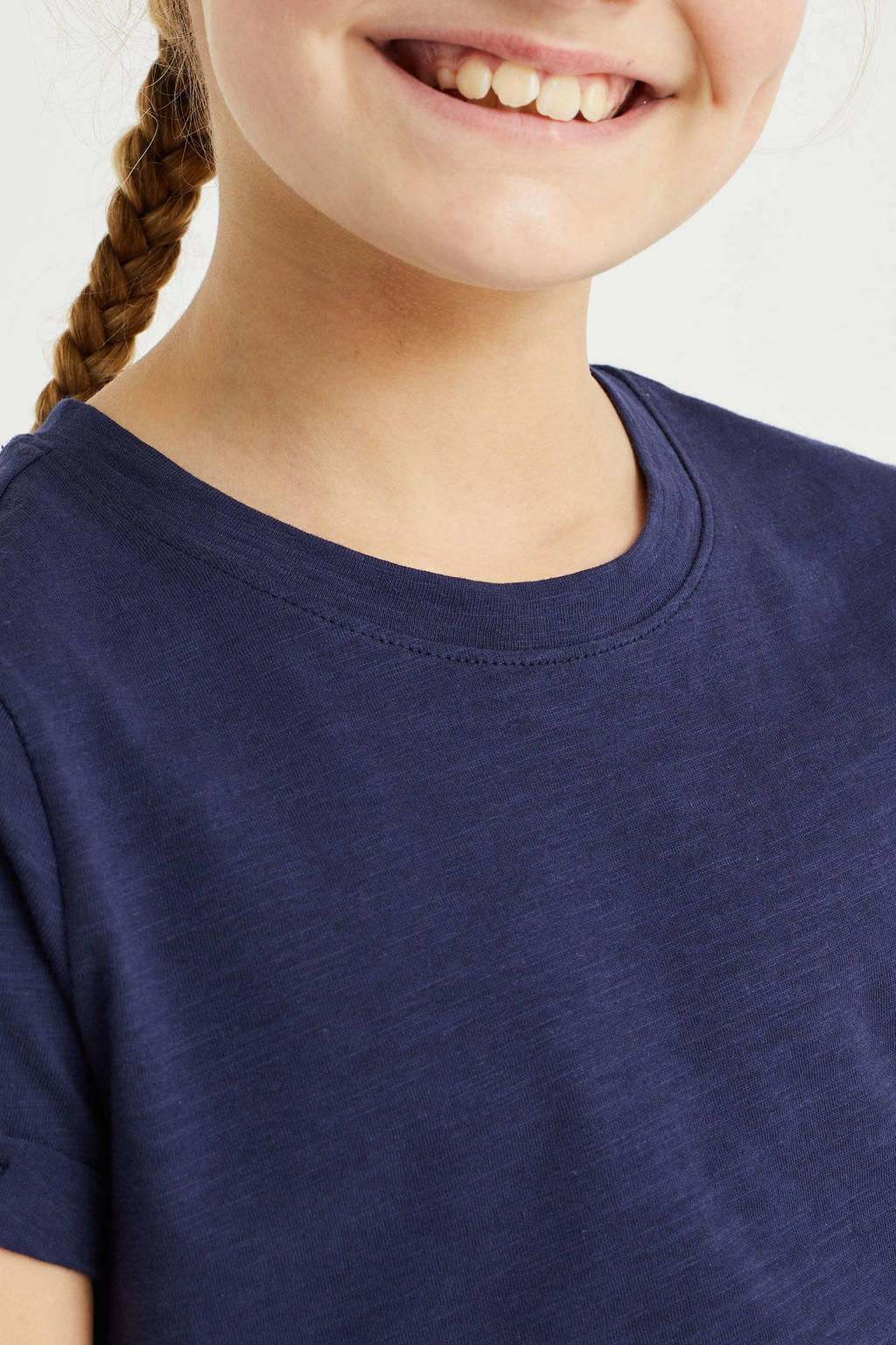 WE Fashion T-shirt van katoen donkerblauw