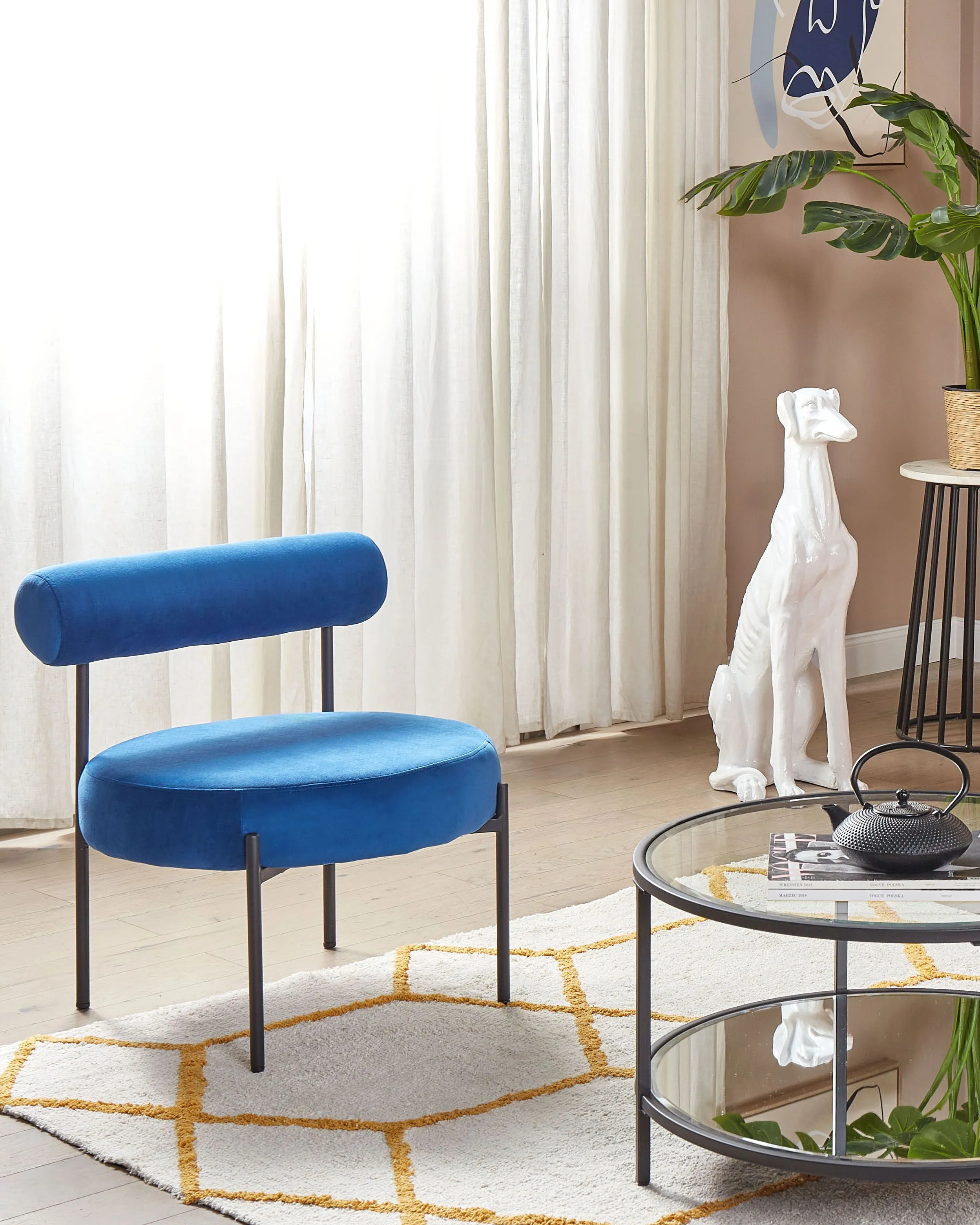 Fauteuil ALPHA Fluweel Marineblauw