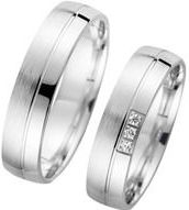 Trouwringen witgoud met Diamanten breedte 5 mm