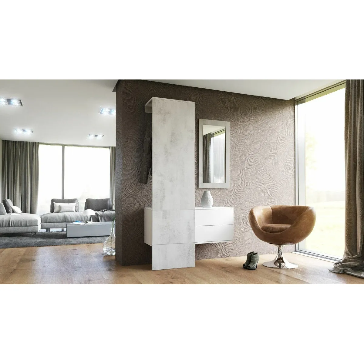 MPC Vestiaire Blanc/Gris Béton