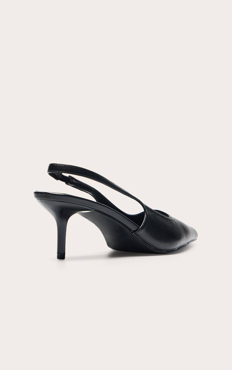Noir Escarpins À Bride Arrière En Synthétiquecuir Bout Pointu Coupe Large
