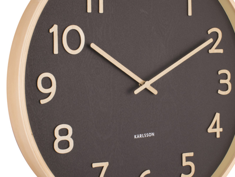 Wall Clock Pure Wood Grain Medium KA5852BK Black