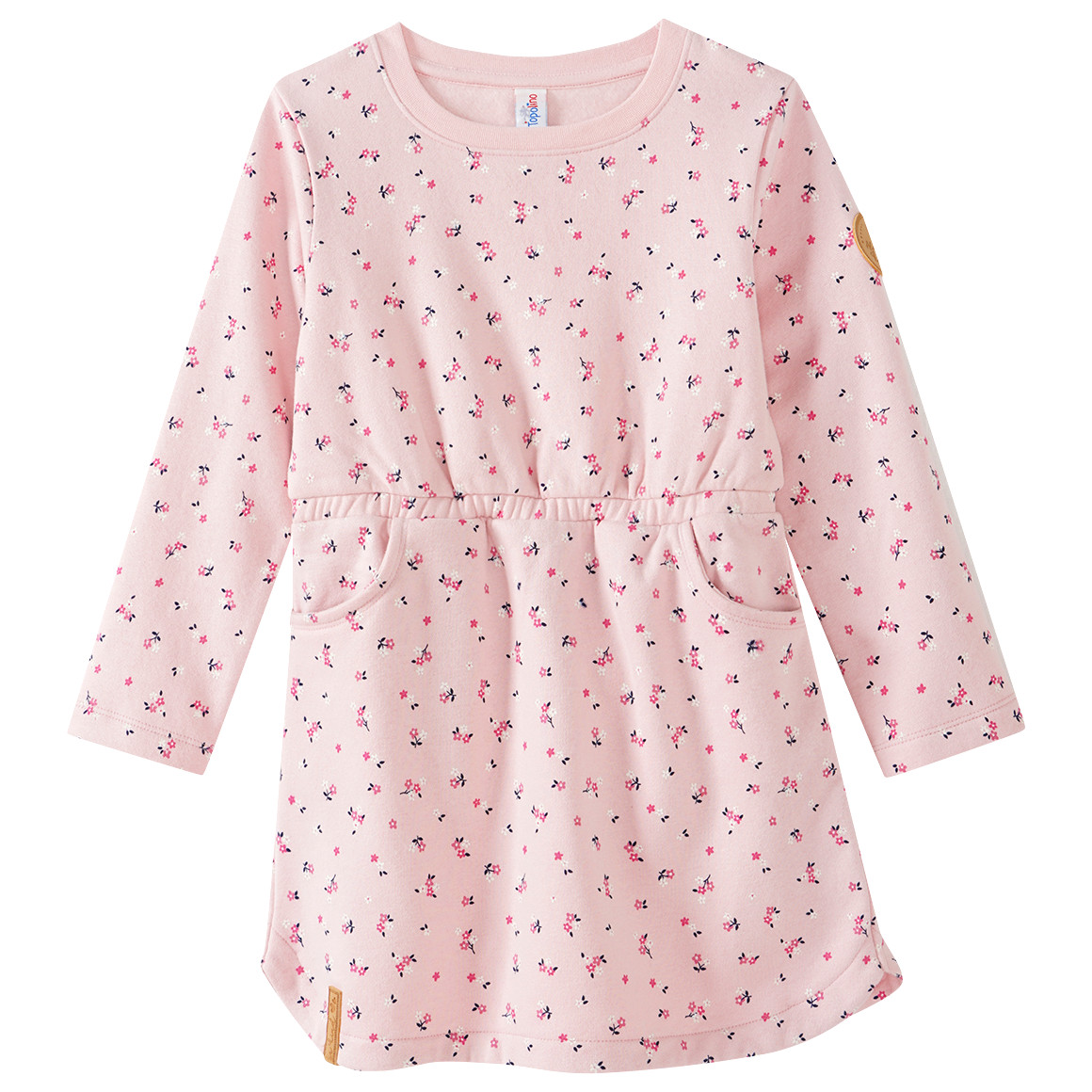 Topolino Mädchen Sweatkleid mit Blumen-Allover rosa