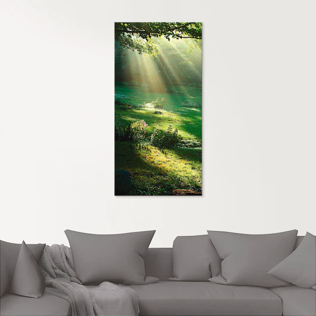 Artland Glasbild »Lichtkegel« Wald 1 Stk. tlg. in verschiedenen Grössen