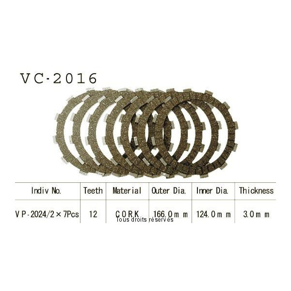 Kyoto - Disques garnis d'embrayage VC2016