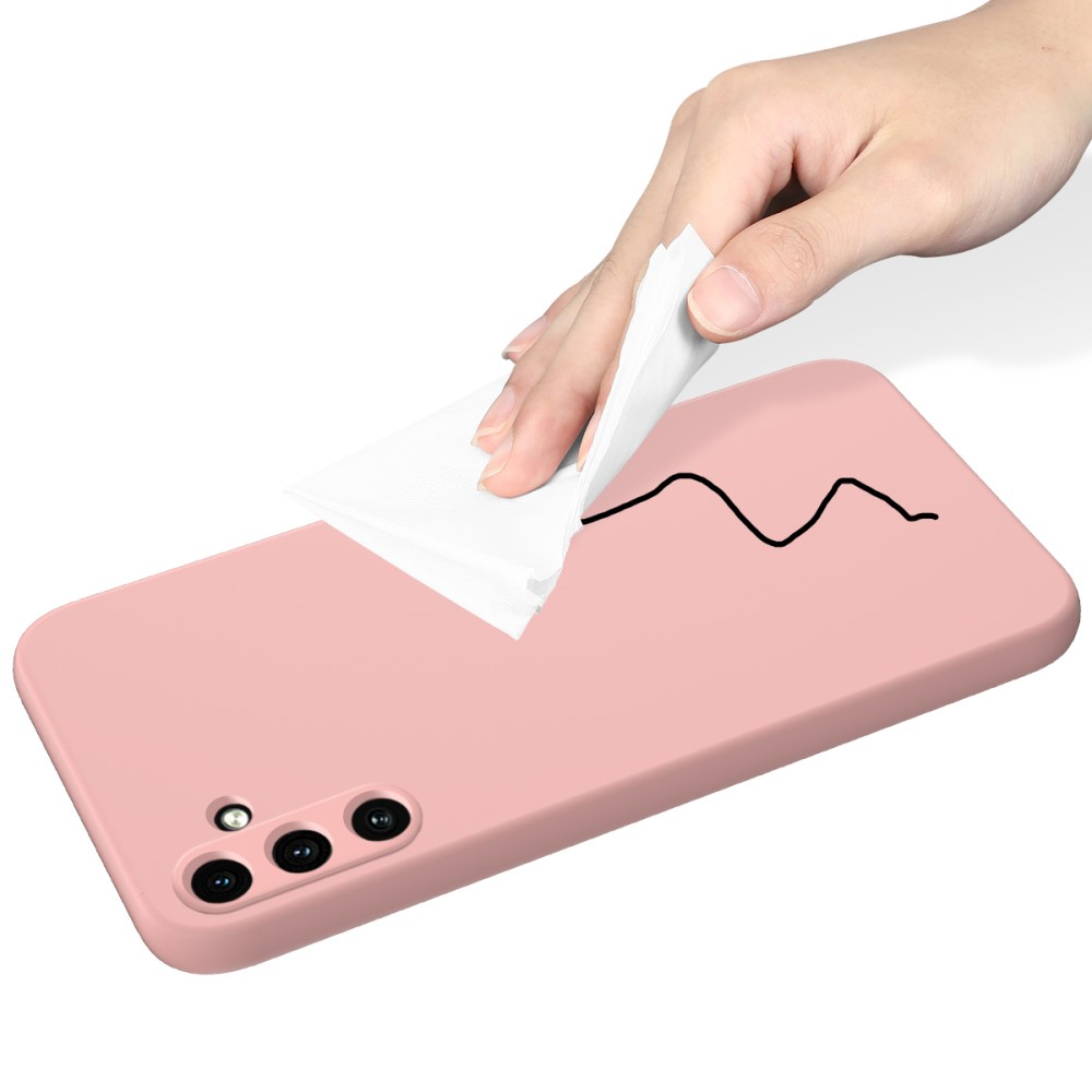 Samsung Galaxy A55 Silikon Case Hülle mit Kameraschutz   Handschlaufe - Rosa