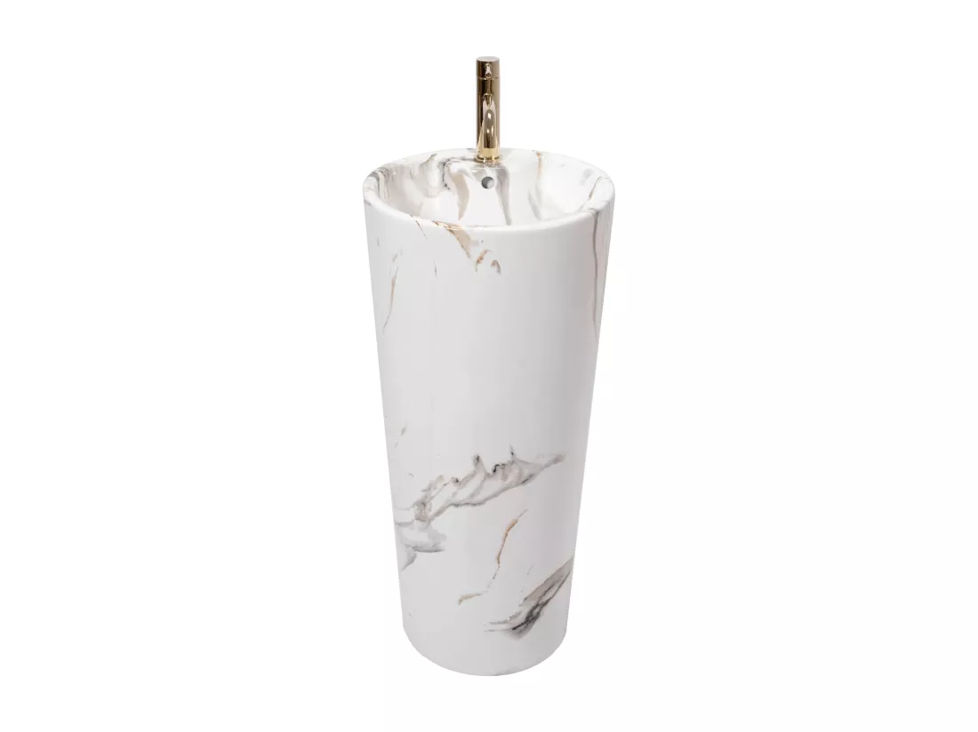 Vasque Autoportante Rea Blanka Marble White