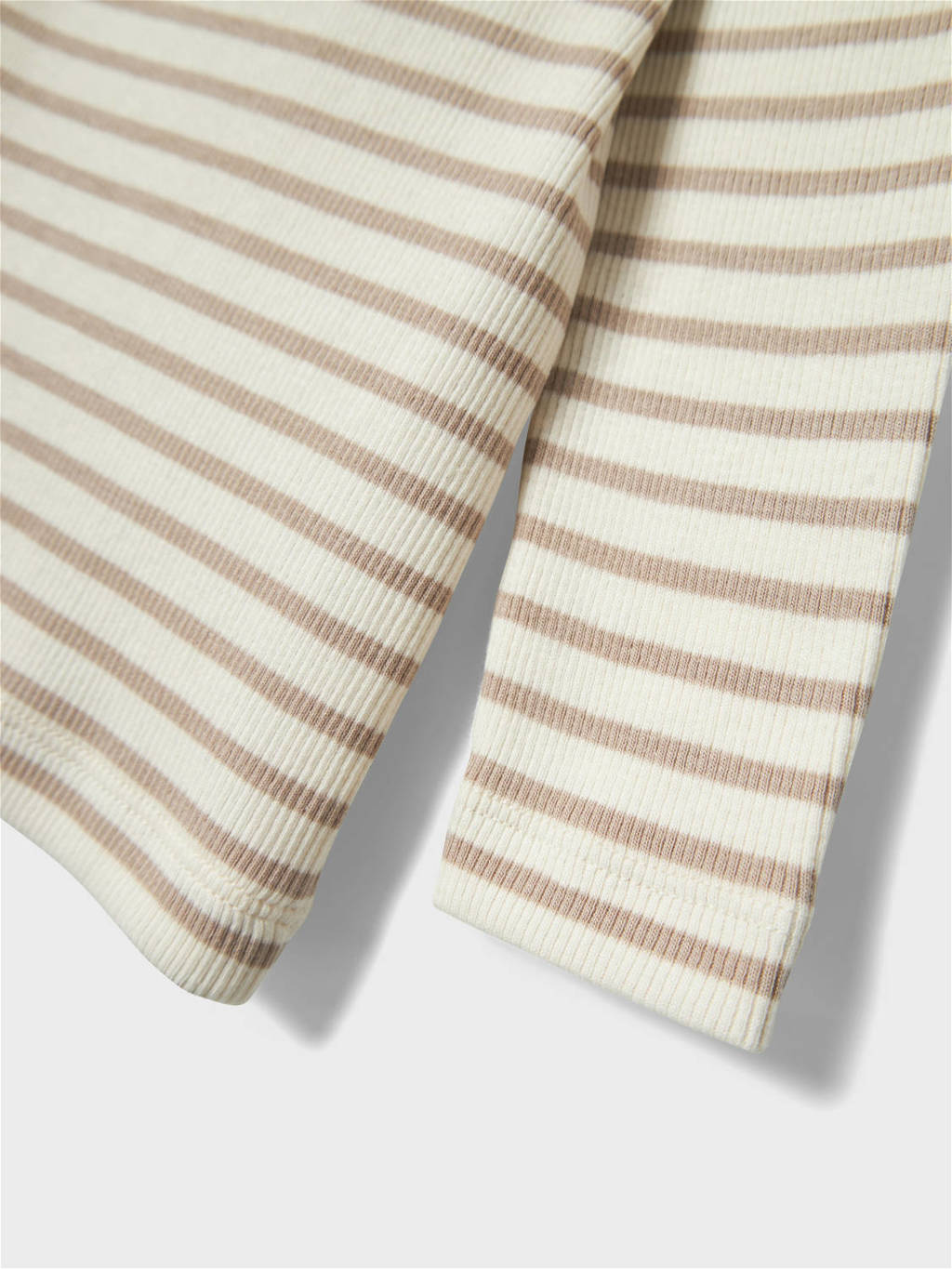 NAME IT gestreepte longsleeve NMNBANI ecru/taupe