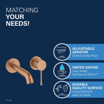 Grohe Colours Wastafelkraan Inbouw Essence New M Eengreep Koper