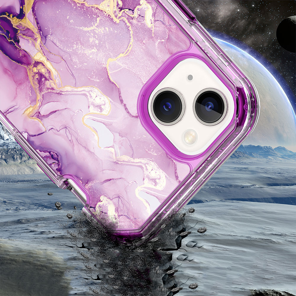 iPhone SE (2022/2020) / 8 / 7 Hybrid Hülle TPU Bumper mit Acryl Rückseite im Marble Marmor Design - Style 2