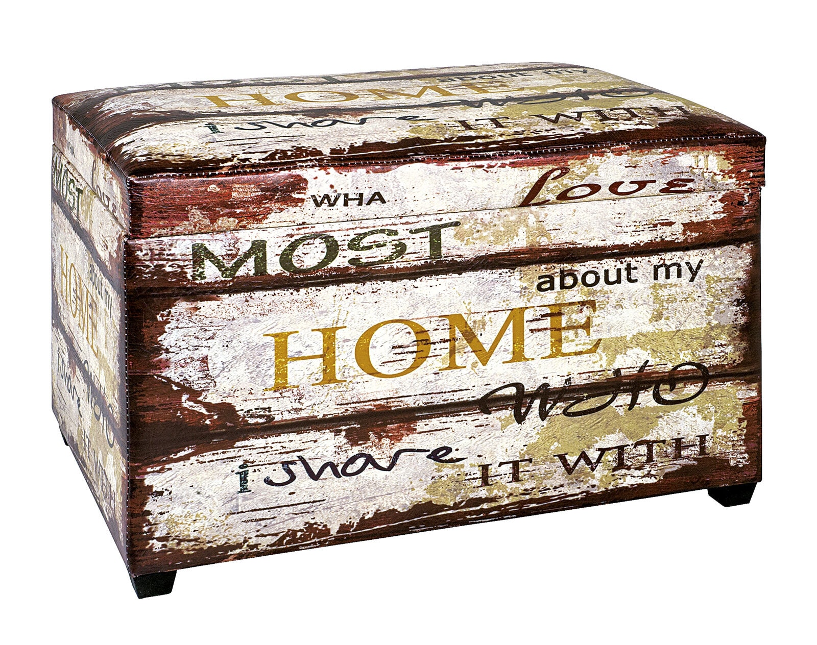 Sitztruhe Home Vintageoptik Lederlook