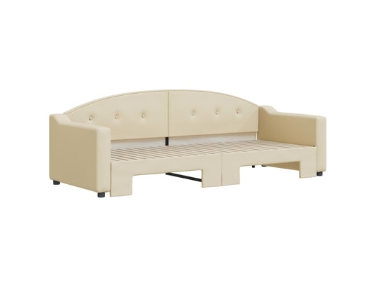VIDAXL - Lit de jour avec lit gigogne crème 80x200 cm tissu