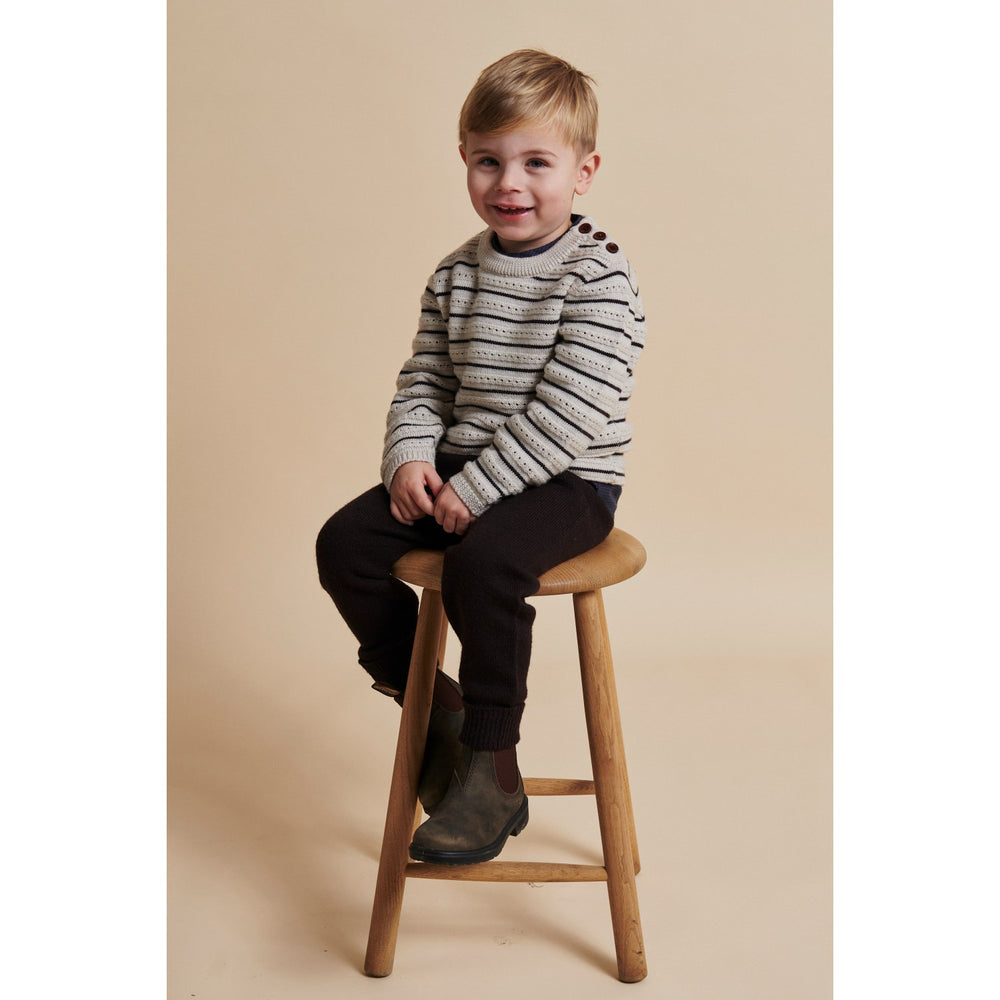 Køb COPENHAGEN COLORS Pale Cream Mel./Dk Brown Comb Merino Pattern Sweater