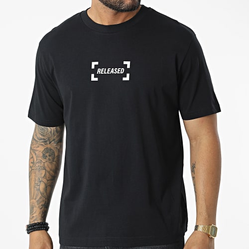 Tee Shirt Oversize Large Released Orange Noir