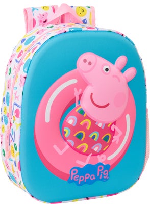Peppa Gris 3D Ryggsekk 8.5L, Blå/Rosa