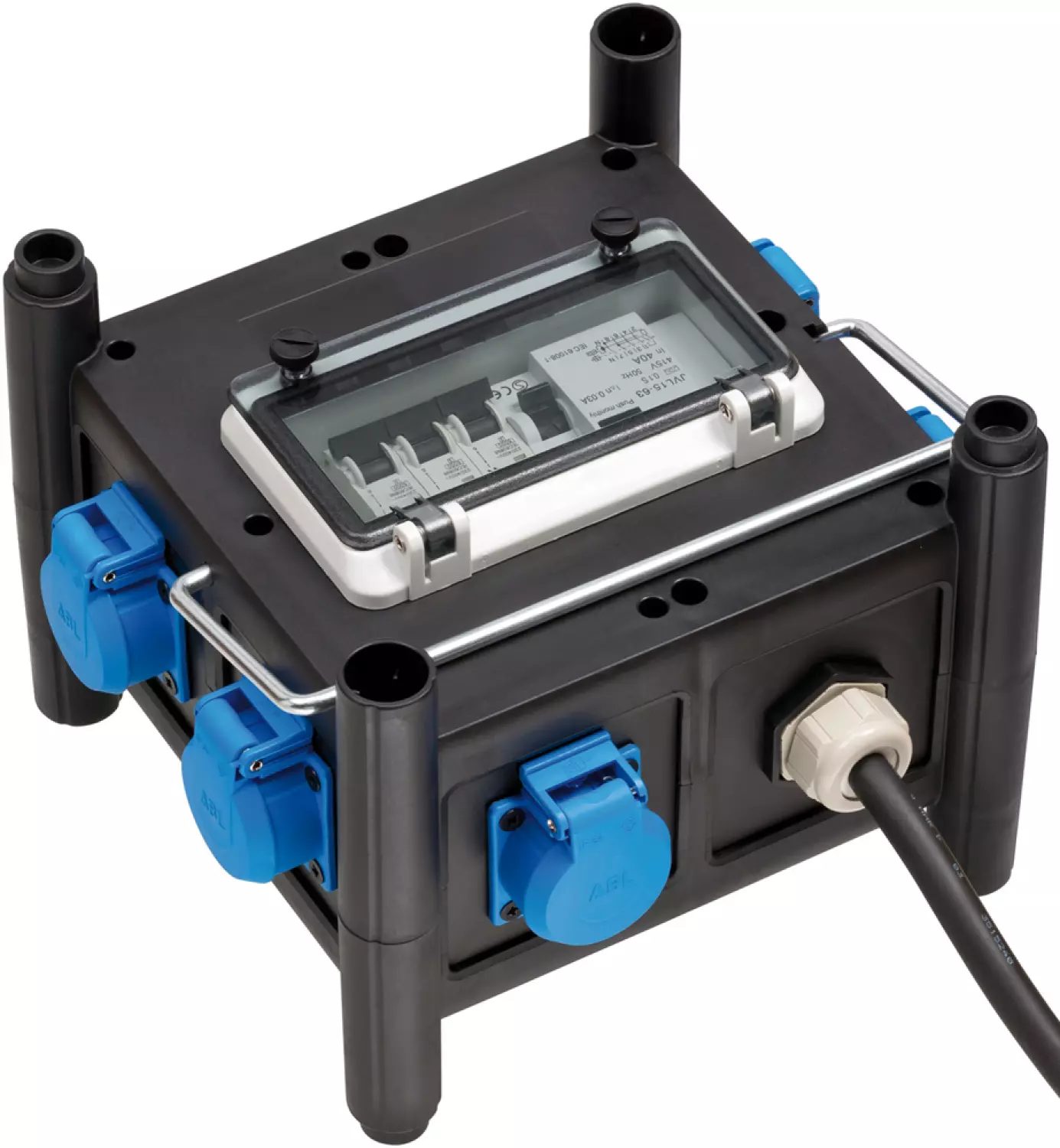 Brennenstuhl 1153690600 Compacte rubberen stroomverdeler BSV 3 FI/16-7 IP44 - 2m - H07RN-F5G2.5