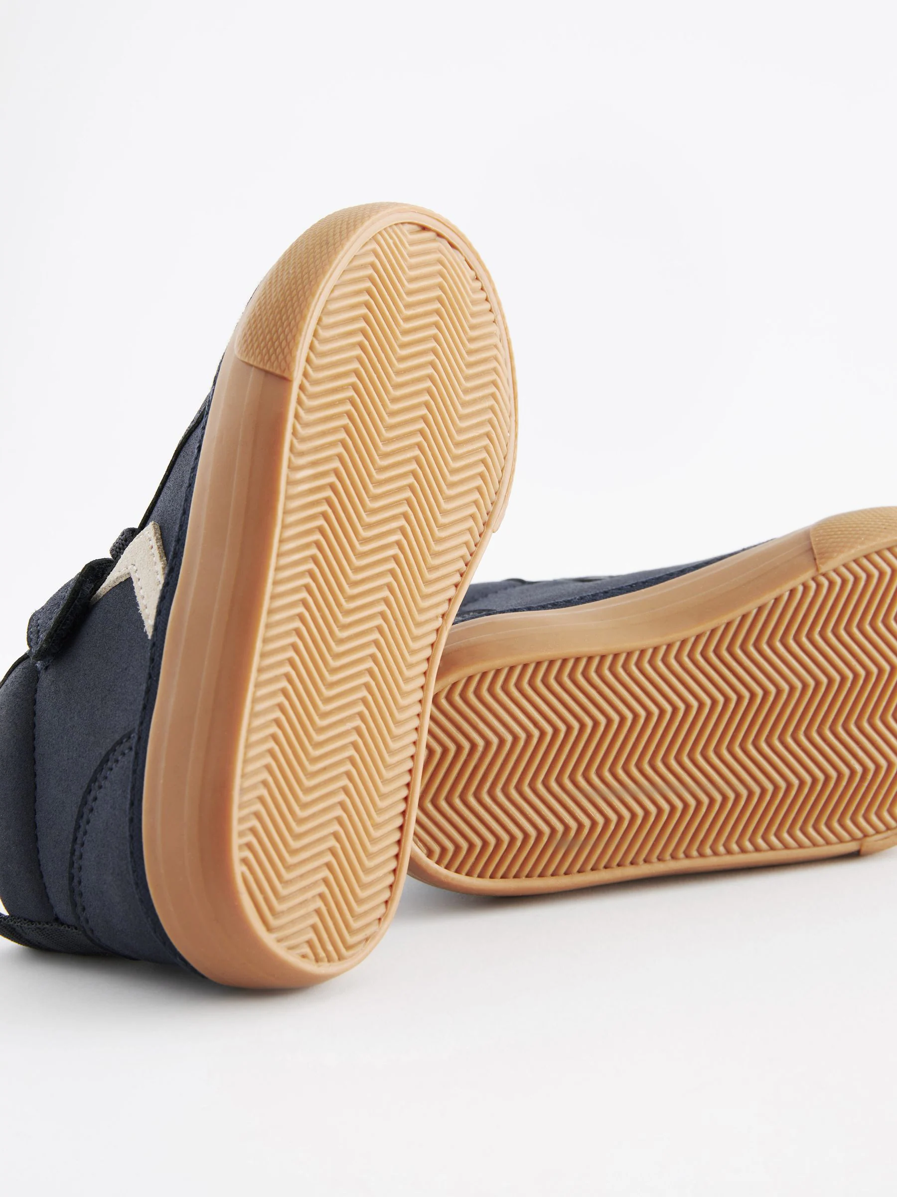 Donkerblauw - Schoenen met klittenbandsluiting, elastische veters en zigzagdetail