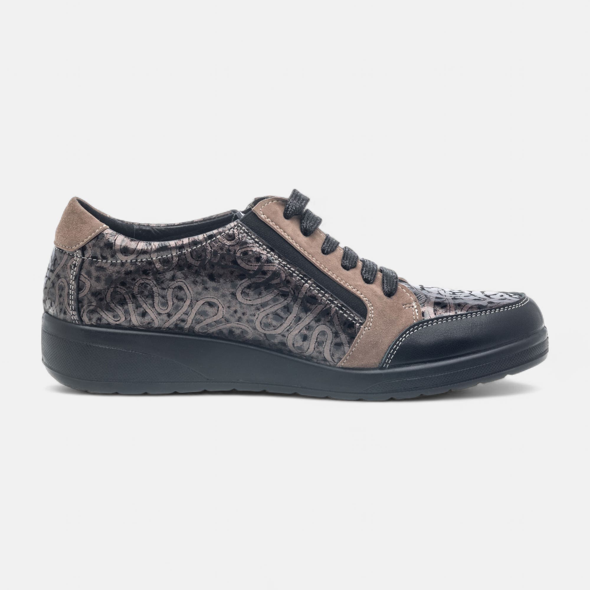 Derbies pieds sensibles Femme en cuir taupe