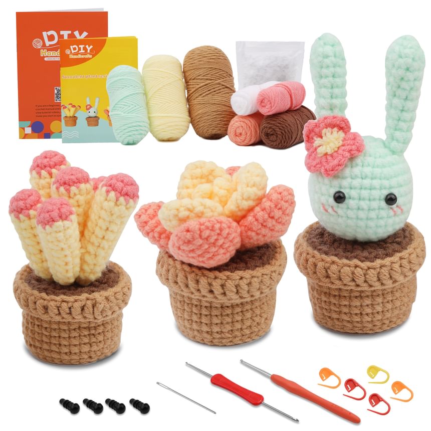 Kneavist - DIY haakpakket / set van cactuspot ornament (verschillende ontwerpen)