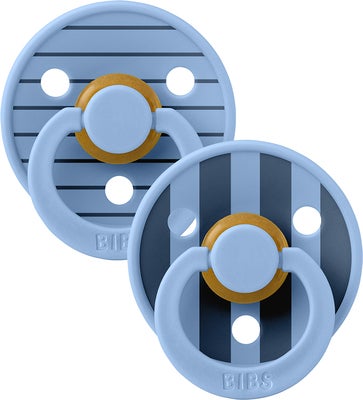 BIBS Studio Colour Smokk 2-Pack Lateks Str 1 Rund, Pin/Sky Blue Mix