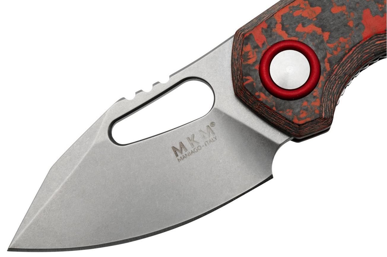 MKM Isonzo FX03-3CL Clip Point Stonewashed, Lava Flow Carbon Fiber zakmes, Jesper Voxnaes design