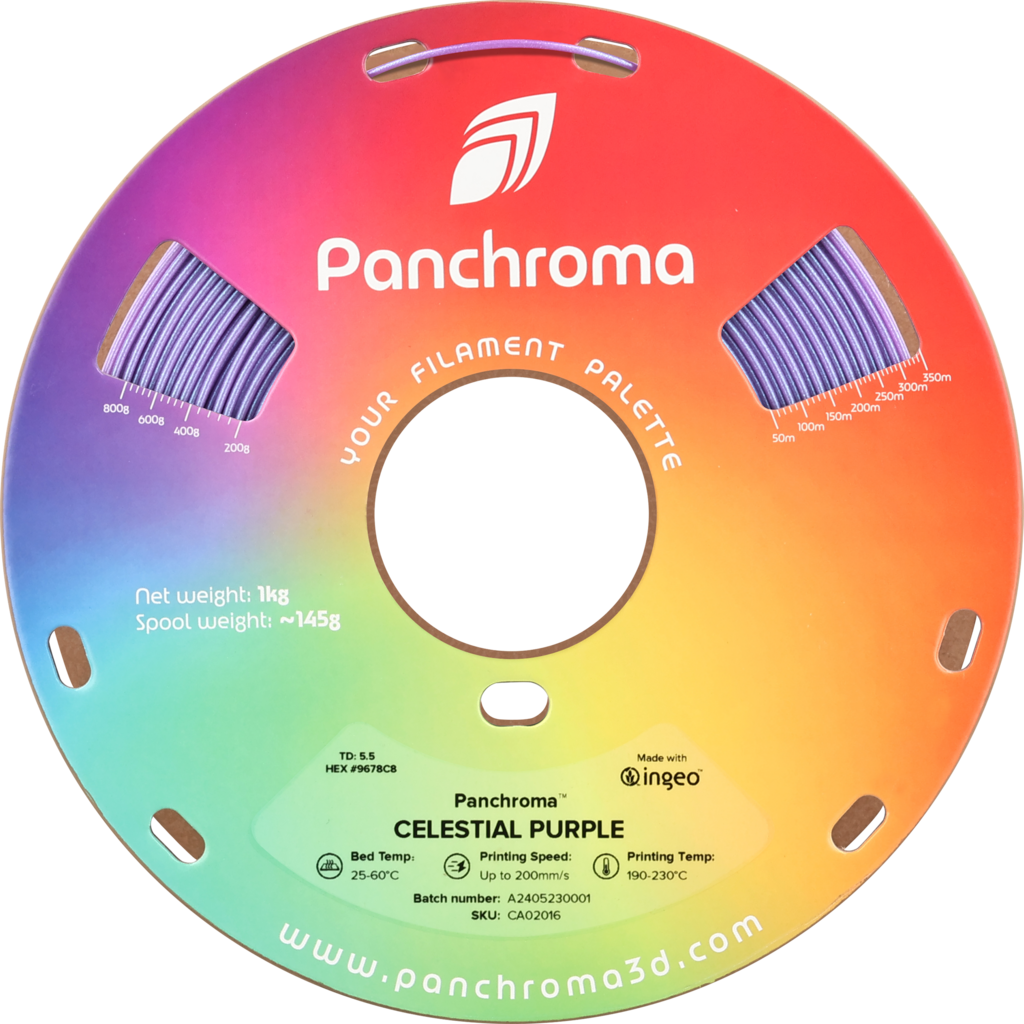 Polymaker  Panchroma™ PLA Celestial Purple, 1,75 mm / 1000 g    Pastellfarbener Glanz in Violett