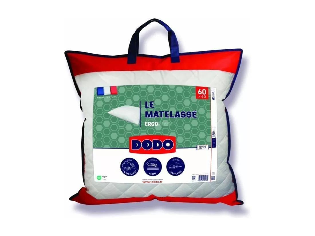 Oreiller Le Matelassé - 60 x 60 cm - Soutien ferme - Taie déhoussable