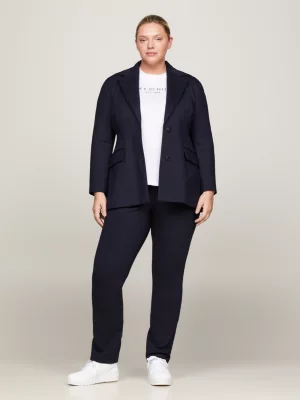 Blazer Slim Fit de Abotoamento Simples Curve