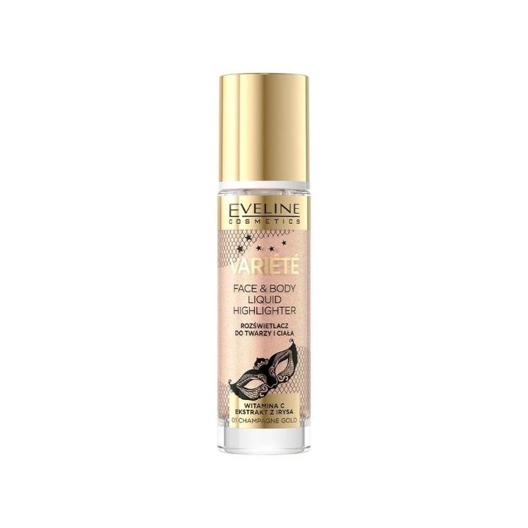 Eveline Variete vloeibare highlighter voor gezicht en lichaam /01/ Champagne Gold 30 ml