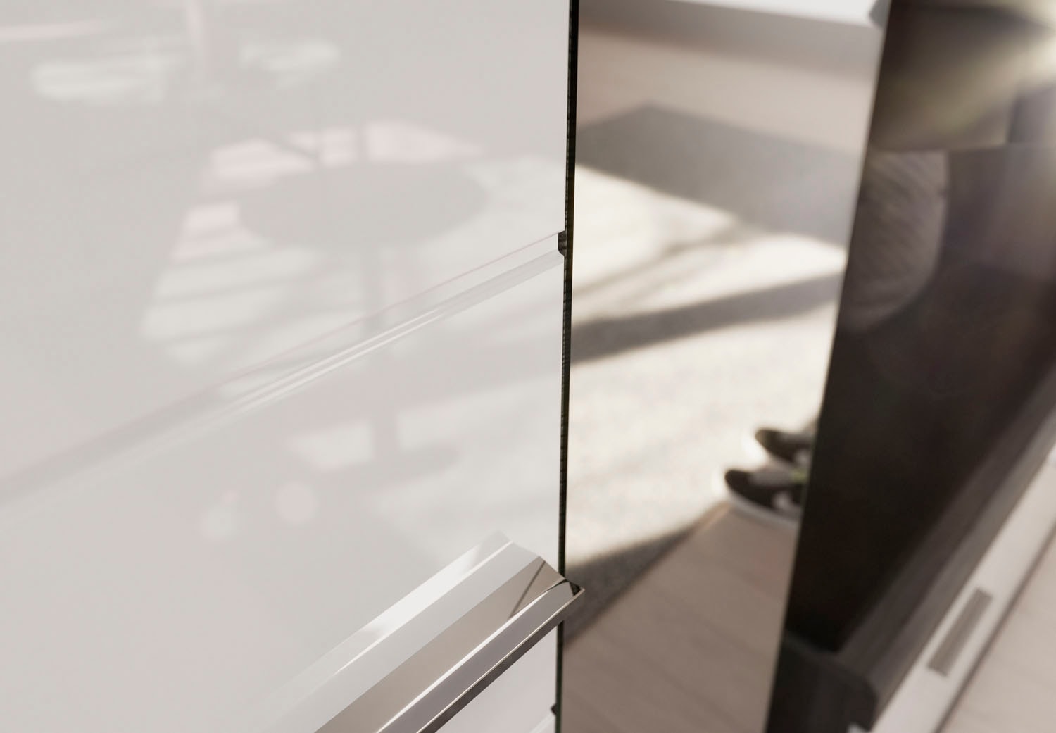 INOSIGN Garderobenschrank »SIENA, Höhe 197cm, 2 Türen,  4 Einlegeböden, ausziehbare Kleiderstange« hochwertige Rillenfräsung in MDF Front, 1 Stk. tlg. Stauraumschrank, Flurschrank, Dielenschrank