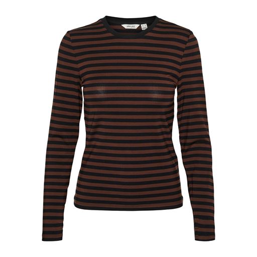 AWARE Fiona Langærmet T-shirt, Potting Soil/Black, S