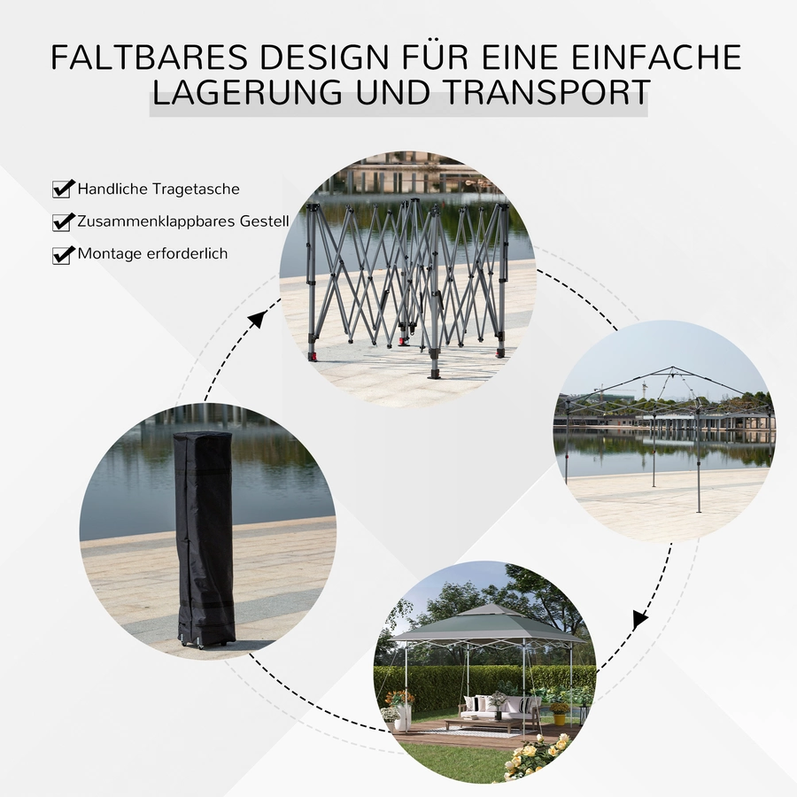 Outsunny Pop-Up-Pavillon zusammenfaltbar grün, grau