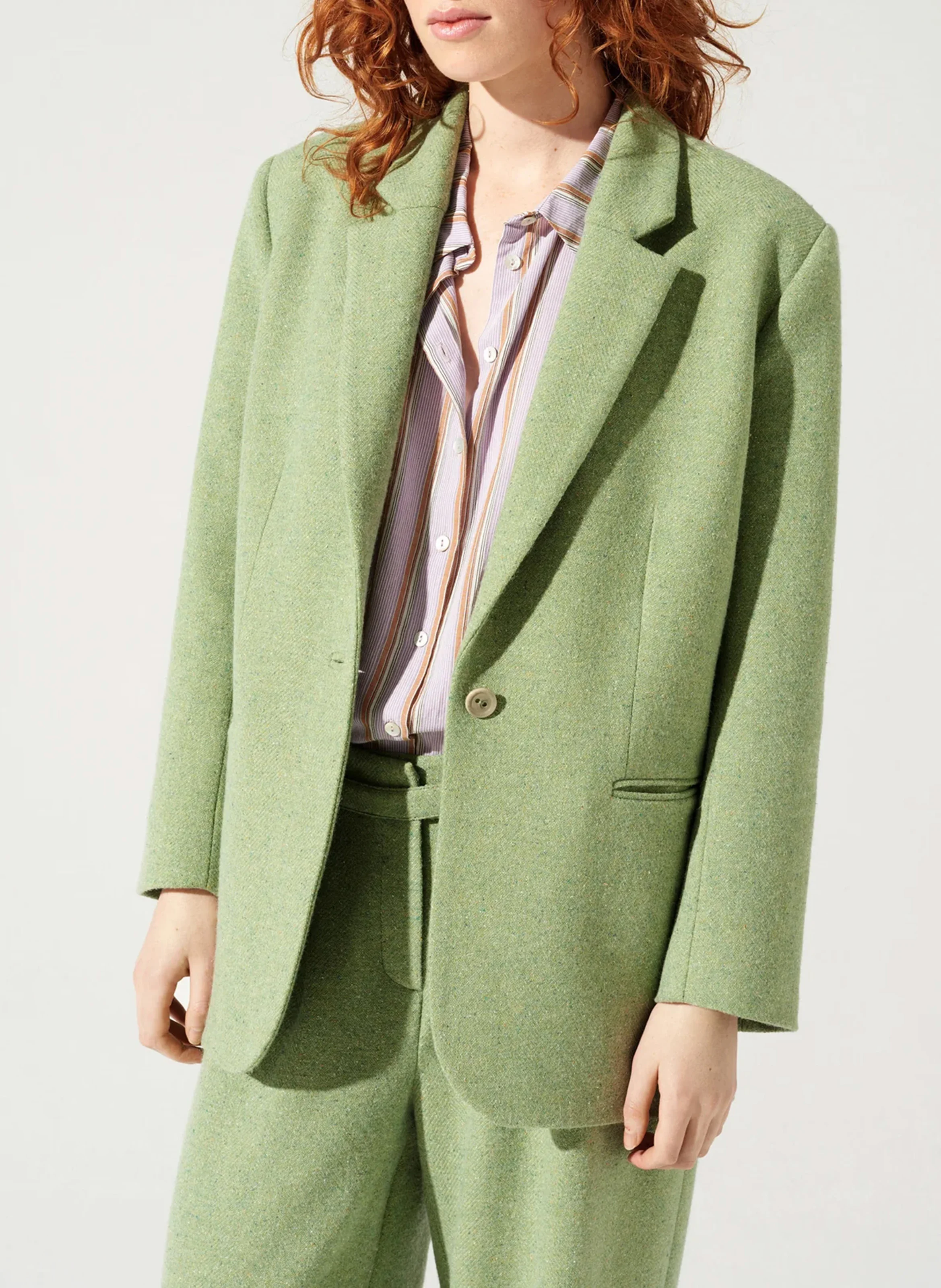 Manteau col tailleur | Vert