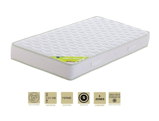 PROVENCE LITERIE - Matelas 120x190 x 21 cm + Alèse + Oreiller Visco - Ferme - A...