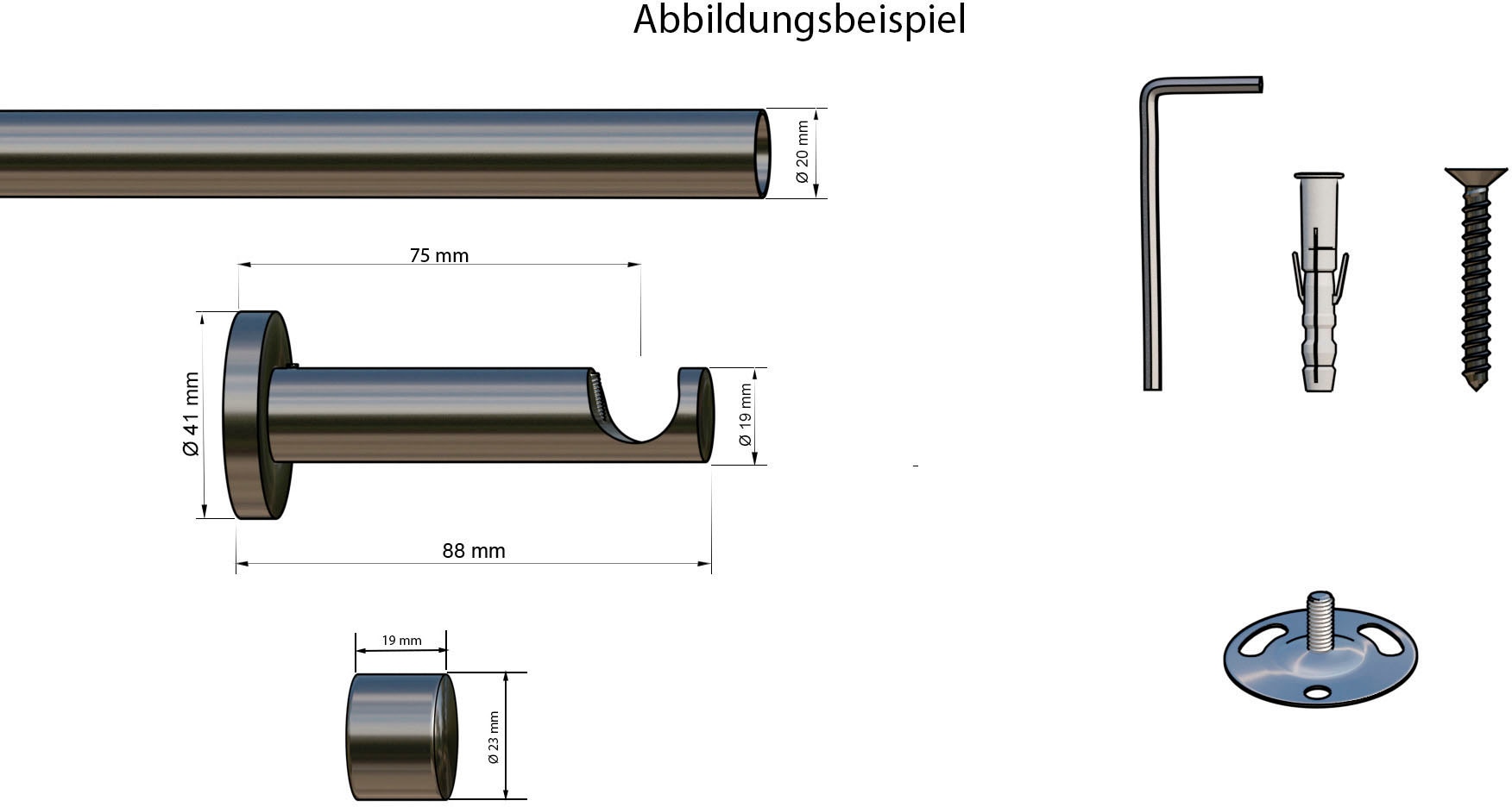 GOODproduct Gardinenstange »Tanbul« 1 läufig-läufig Fixmass