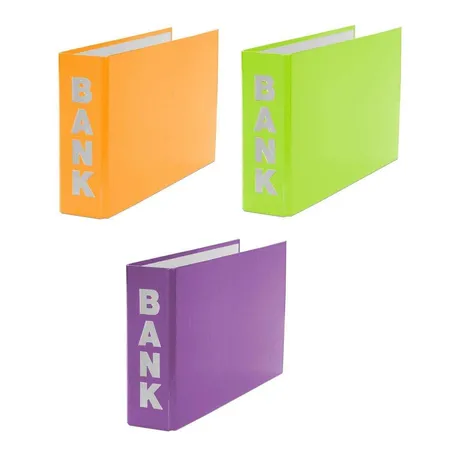 Livepac Office Bankordner für Kontoauszüge 140 x 250 mm, 3 Stück je 1x hellgrün, lila, orange