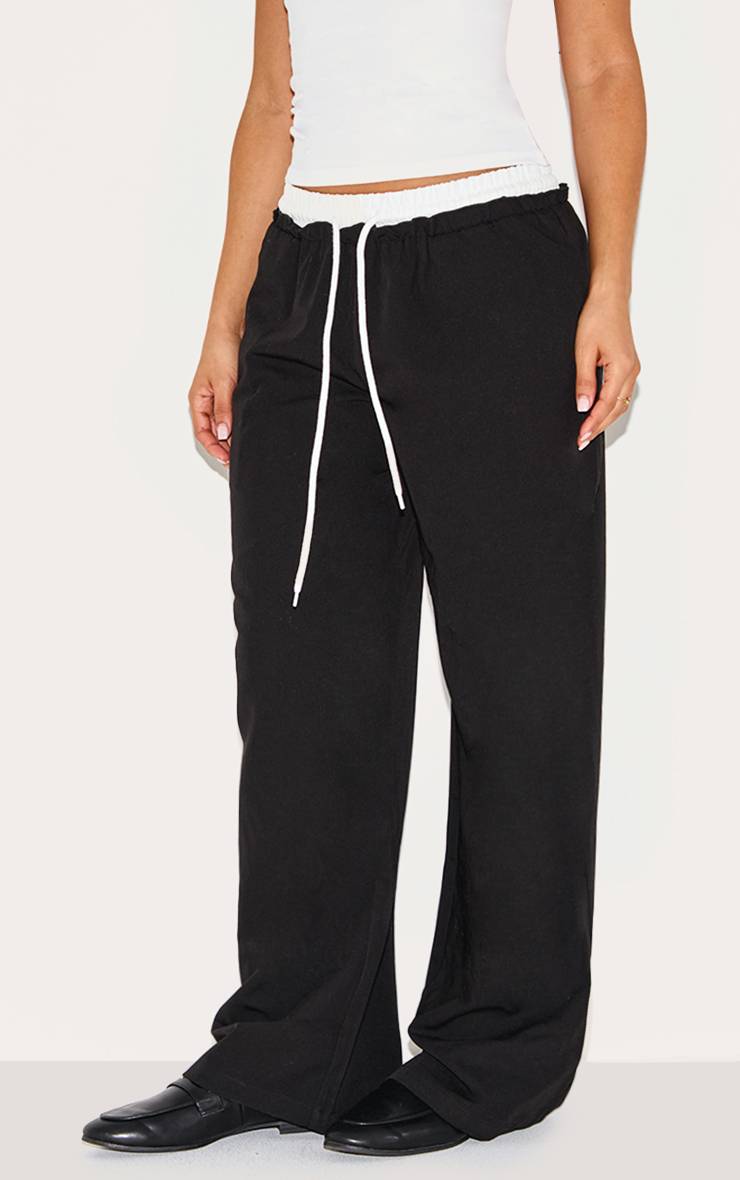 Noir Pantalon Petite Taille Boxer Avec Cordon De Serrage