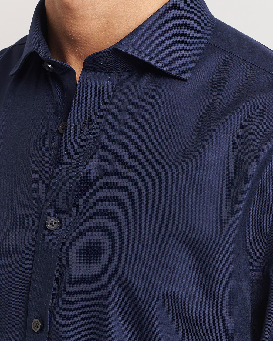 Charles Tyrwhitt Slim Fit Non Iron Cotton Twill Shirt Navy