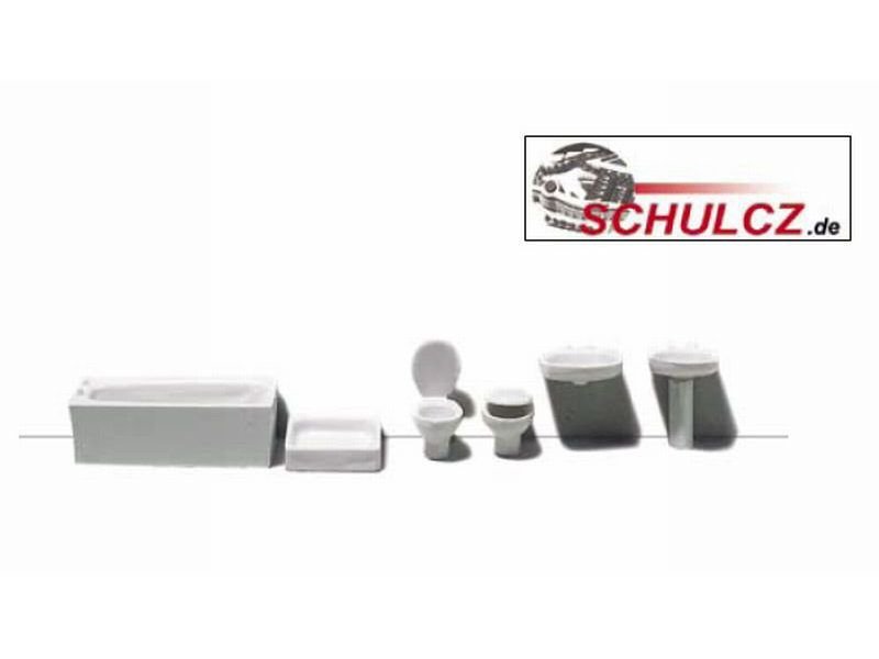 Badezimmer-Set weiß, 1:50