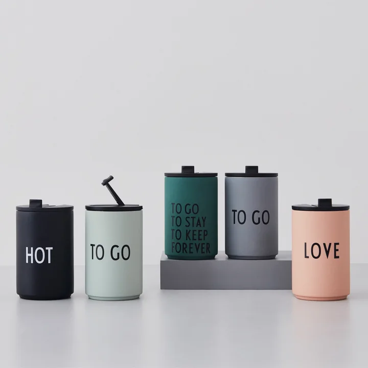 Design Letters - Thermo Cup 0.35 l, Life Is A Journey Take Me Along / moosgrün