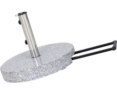 Siena Garden Granieten Parasolstandaard, 40 kg, Grijs, met Handvat en Wielen