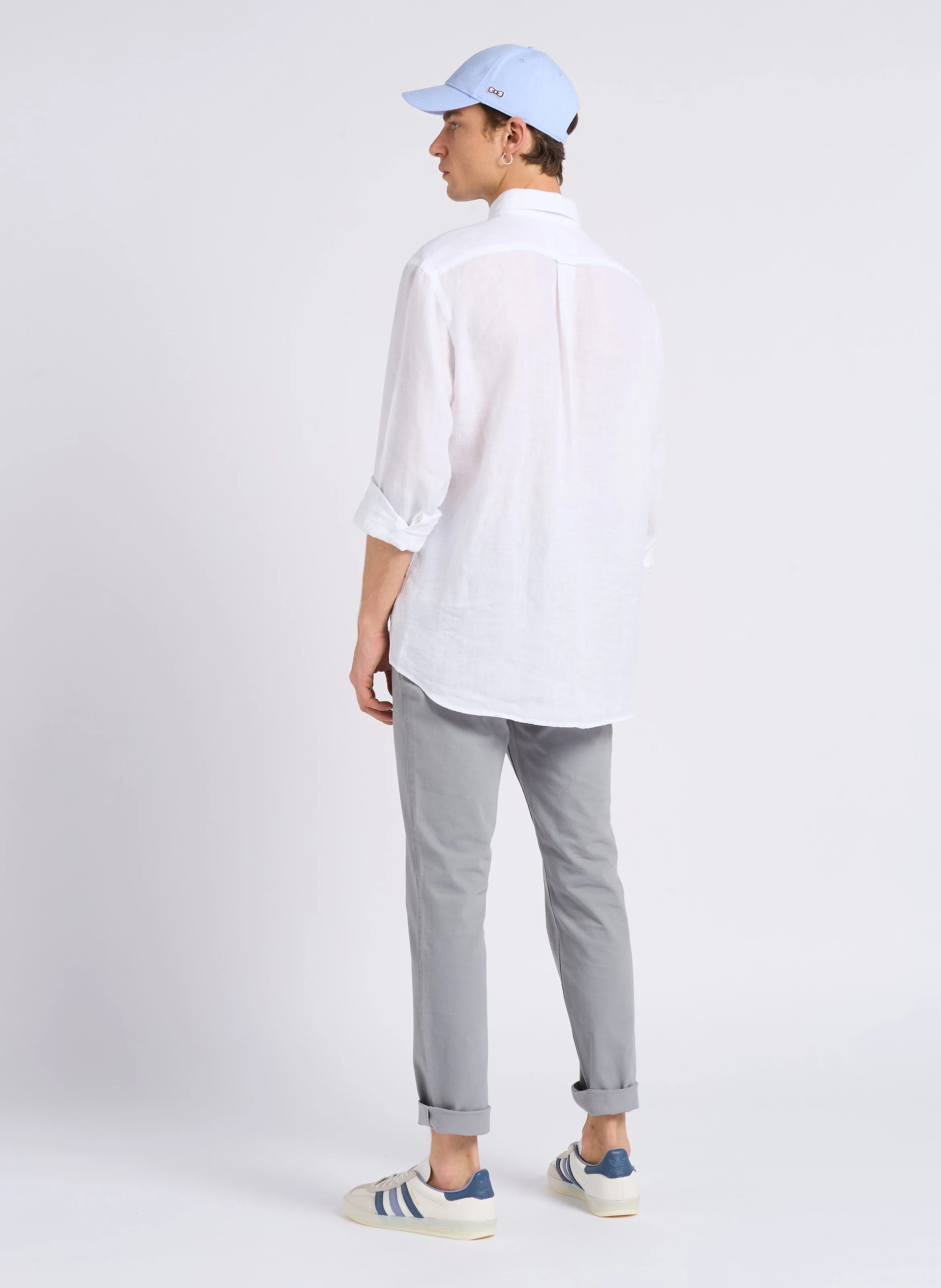 Pantalon skinny en coton mélangé | Gris