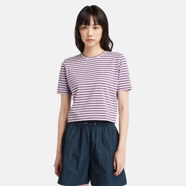 T-shirt Baby à rayures pour femme en violet