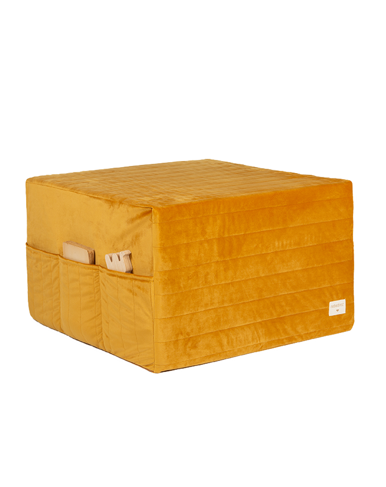 Lit d'appoint pliable eco-velours | Jaune