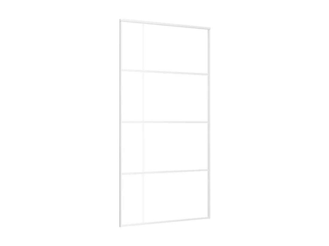 Porte coulissante Verre ESG et aluminium 102,5x205 cm Blanc