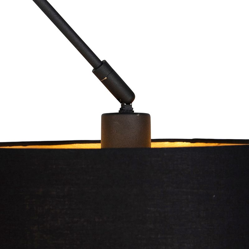 Hanglamp zwart met katoenen kap zwart met goud 35 cm - Blitz