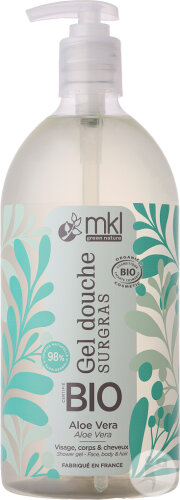 MKL Green Nature Gel Douche Surgras Bio Aloe Vera Visage/Corps/Cheveux 1l